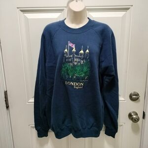 Vintage London Crown Collection Blue Crewneck Sweater